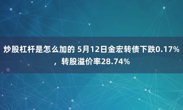 炒股杠杆是怎么加的 5月12日金宏转债下跌0.17%，转股溢价率28.74%