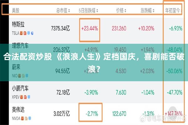合法配资炒股 《浪浪人生》定档国庆，喜剧能否破浪？