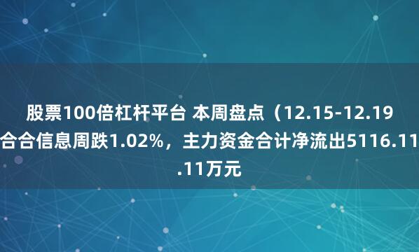 股票100倍杠杆平台 本周盘点（12.15-12.19）：合合信息周跌1.02%，主力资金合计净流出5116.11万元